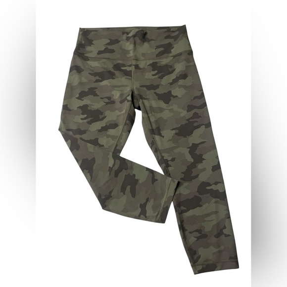 Lululemon Wunder Train HR Crop 22”Size 14 Camo Green - Picture 1 of 8